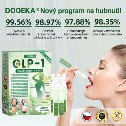 DOOEKA® GLP-1 8 v 1 Fit & Vital perorální roztok – ❖ jednou denně, viditelné změny za 7 dní / při obezitě, kardiovaskulárním zdraví, cukrovce, spánkové apnoi, zdraví střev, kloubních potížích a mnoha dalších stavech