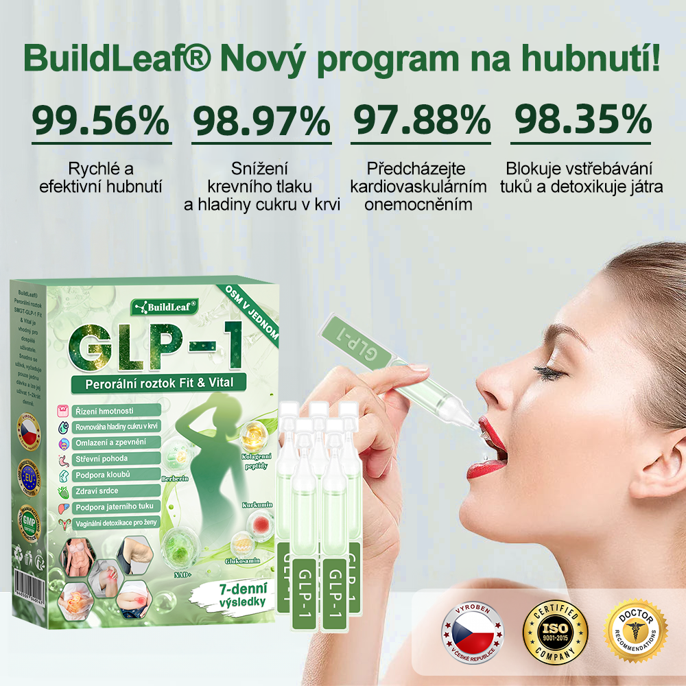 🏥Oficiální obchod ČR | BuildLeaf® GLP-1 8-v-1 Fit & Vital Řešení (Jednou denně, viditelné změny za 7 dní) ✅ Obezita, kardiovaskulární zdraví, cukrovka, spánková apnoe, zdraví střev, problémy se klouby a další.