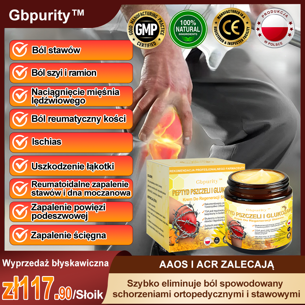 Gbpurity™ Krem Do Regeneracji Stawów|ZAWIERA PEPTYD PSZCZELI, GLUKOZAMINĘ I ARNIKĘ